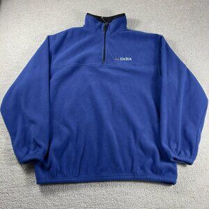 Delta 1/4 Zip Pullover Fleece Jacket Blue Men’s Size XL